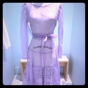 Lavender silk chiffon dress
